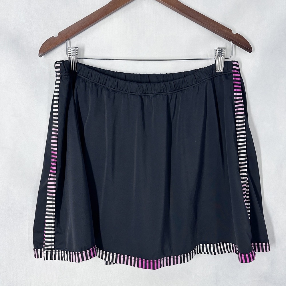 Swim 365 Striped Black and Pink Swim Skort Skirt Women's Size 20W